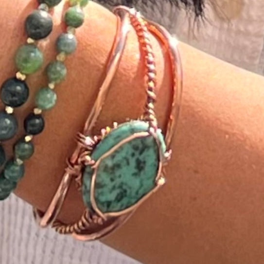 african turquoise copper bracelet