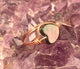 black mother of pearl heart shaped ring copper