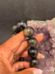 gold sheen black obsidian stretchy bracelet 16mm