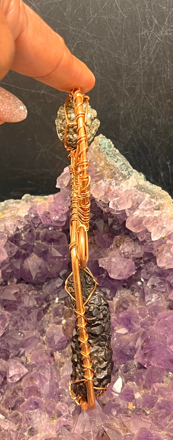 prophecy stone with golden prophecy stone marcasite pyrite copper crystal ankh