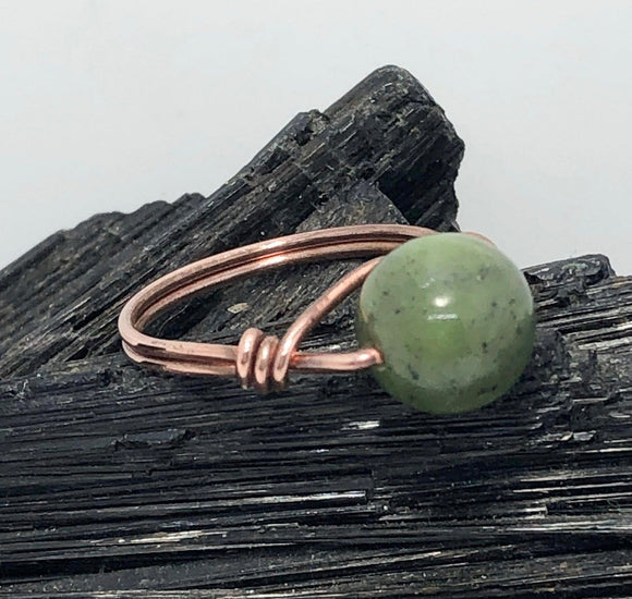 Jade Copper Bead Ring - Infinite Treasures, LLC
