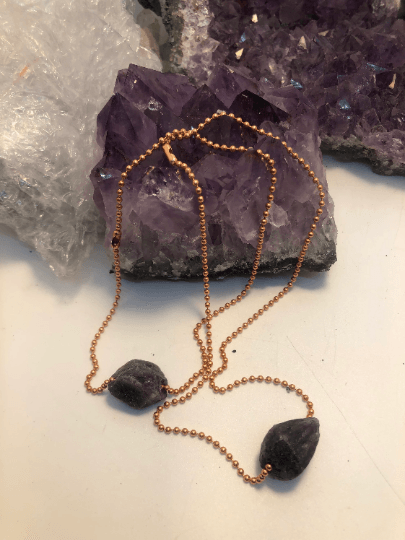amethyst, quartz, necklace, copper , chain
