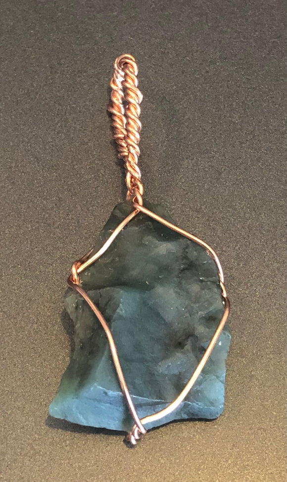 Natural Rough Emerald Crystal Copper Pendant Necklace - Infinite Treasures, LLC