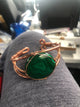 Last One! Malachite Cabochon 40 MM Round Copper Bracelet Wire wrapped Handmade - Infinite Treasures, LLC