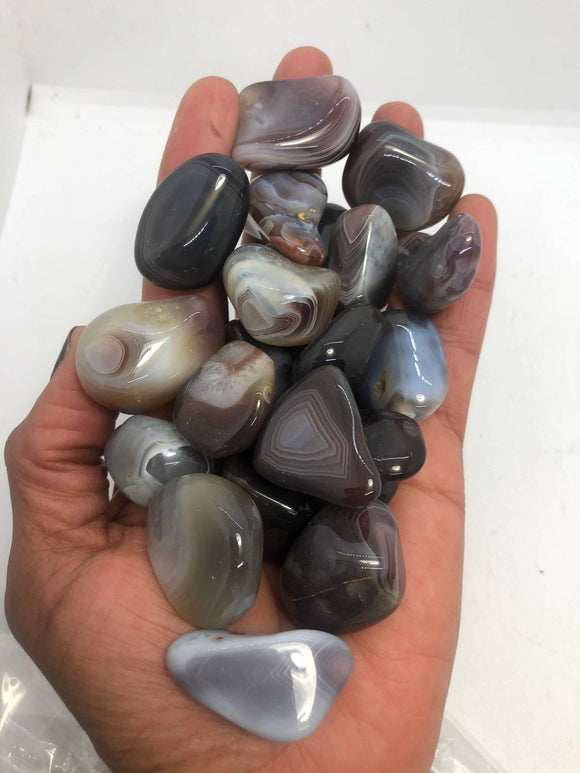 1 Botswana Agate ~ 1 - 1 1/4 inch polished Trumble Stone Crystal - Infinite Treasures, LLC
