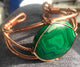 Last One! Malachite Cabochon 40 MM Round Copper Bracelet Wire wrapped Handmade - Infinite Treasures, LLC