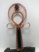 Black Tourmaline Crystal Healing Synergy Reiki EMF Protection Copper Wirewrapped Hand Made Ankh - Infinite Treasures, LLC