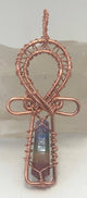 Chakra Copper Egyptian Kemetic Coptic Cross  Ankh Wirewrapped Wearable Pendant Necklace - Infinite Treasures, LLC