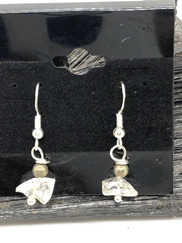 Herkimer Diamond Sterling Silver Hooks Drop Dangle Earrings - Infinite Treasures, LLC