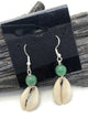 Gemstone and Cowrie Shell Sterling Silver Hooks Drop Dangle Earrings - Infinite Treasures, LLC