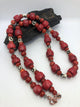 34 inch Red Coral and African Bone Beads Beaded Necklace - Infinite Treasures, LLC