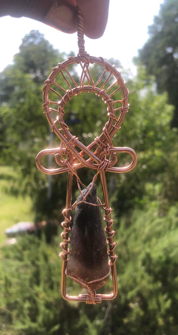 Auralite 23 Copper Ankh Wearable Pendant Necklace - Infinite Treasures, LLC