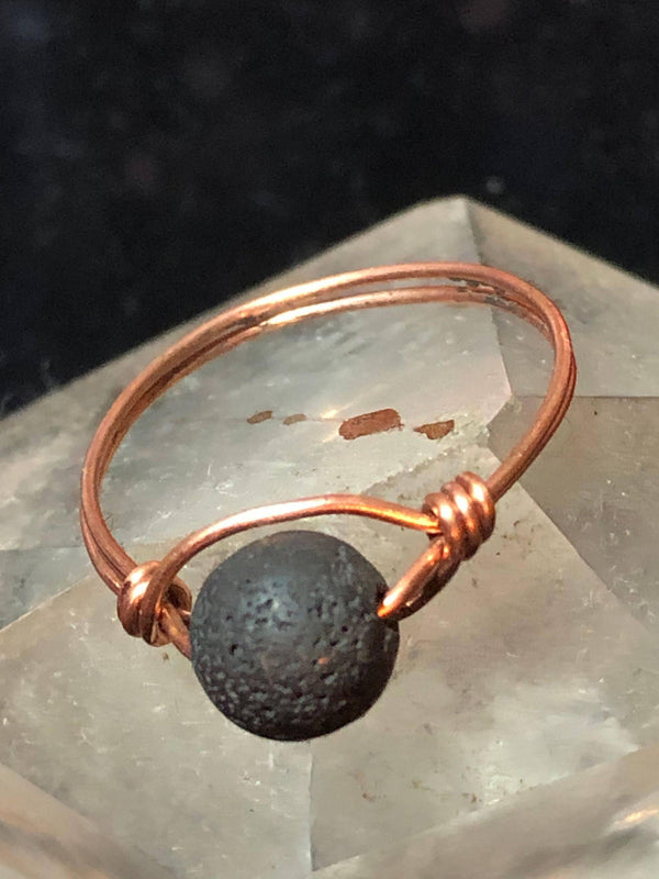 Lava Rock Copper Bead Ring - Infinite Treasures, LLC