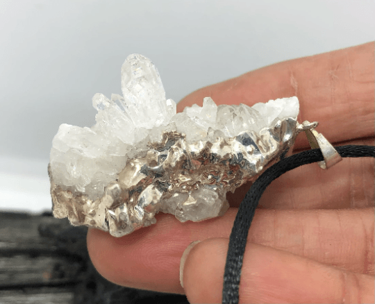 Crystal Quartz Druzy Pendant - Infinite Treasures, LLC