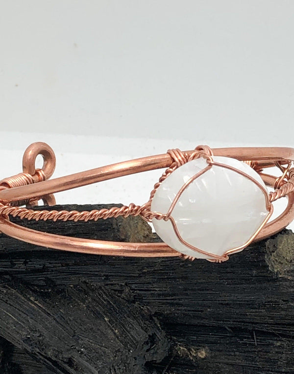 selenite, crystal, bracelet, copper