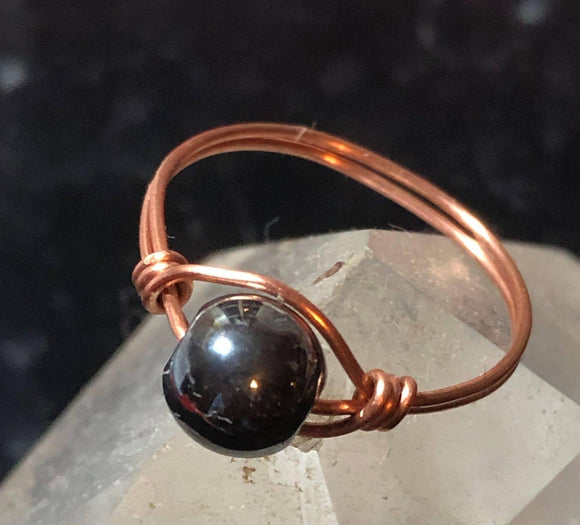 Shungite Copper Bead Ring - Infinite Treasures, LLC