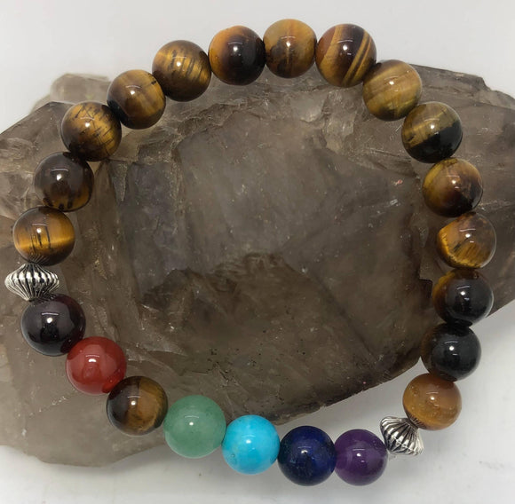 Tigers Eye Chakra Stretchy Bracelet By Infinite Treasures, LLC - Infinite Treasures, LLC